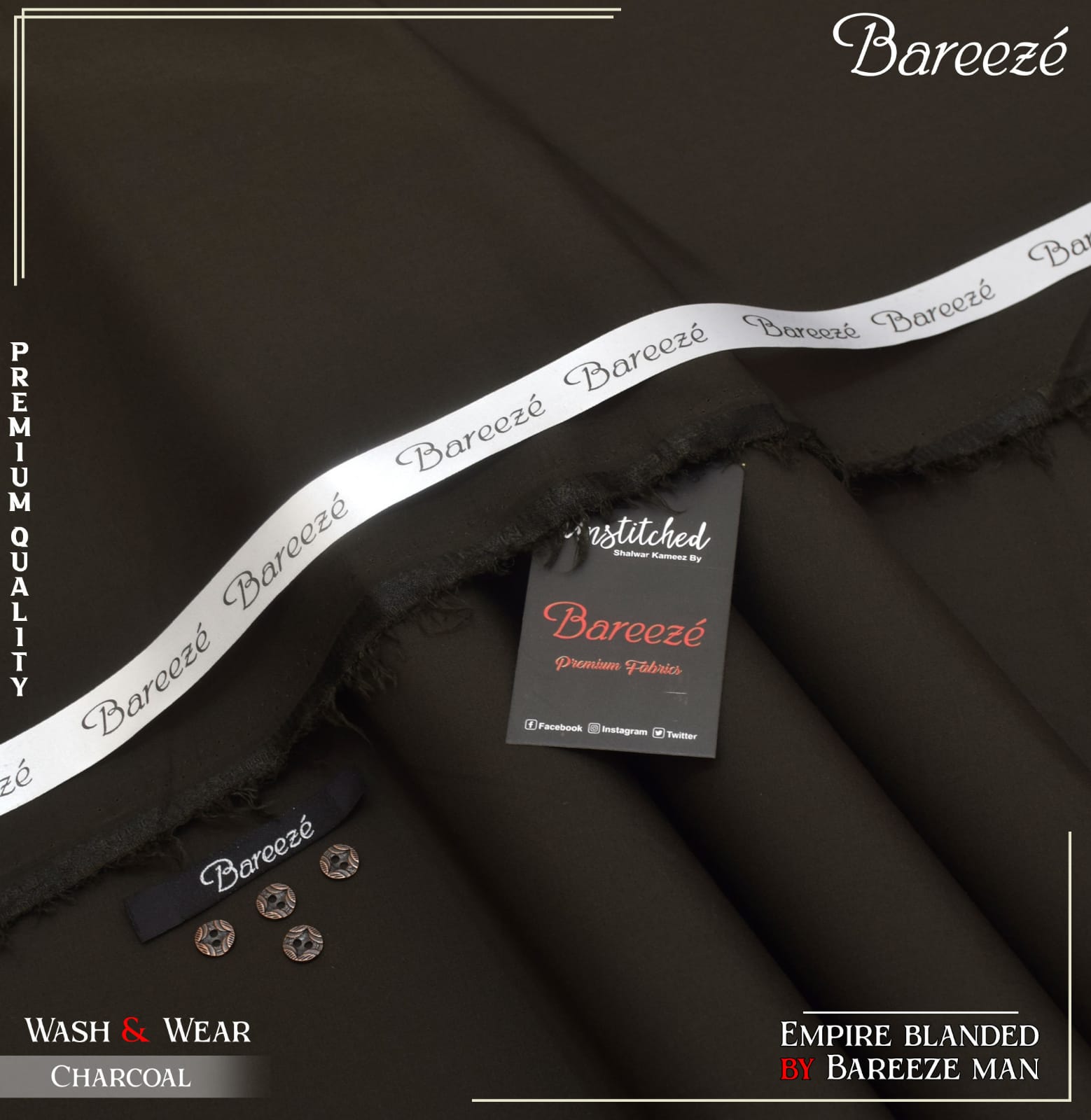 Bareeze Men Blended Wash & Wear B-008