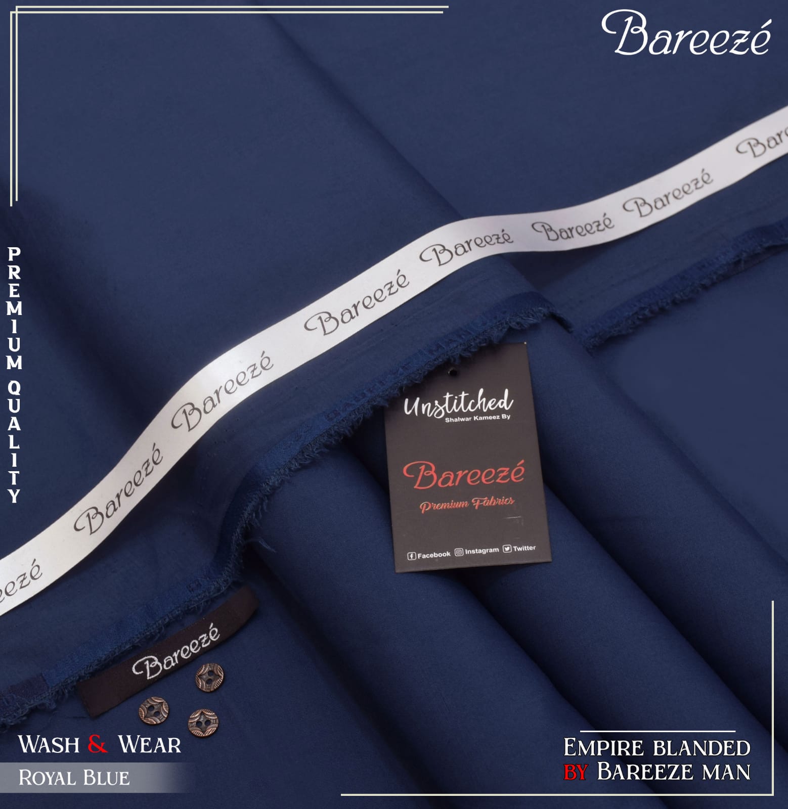 Bareeze Men Blended Wash & Wear B-009